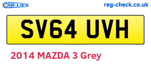SV64UVH are the vehicle registration plates.