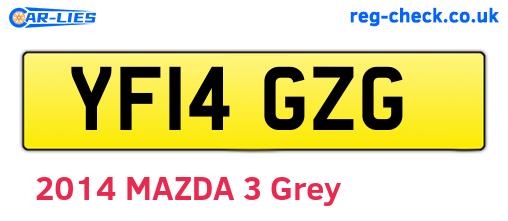 YF14GZG are the vehicle registration plates.