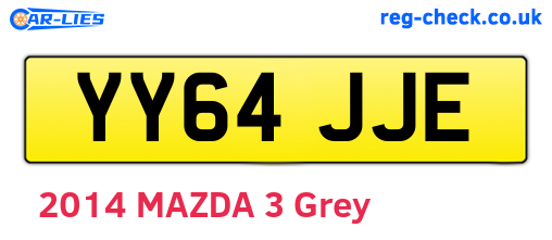 YY64JJE are the vehicle registration plates.