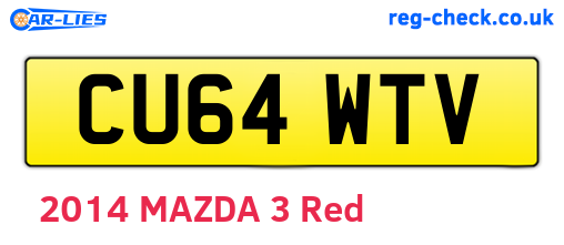 CU64WTV are the vehicle registration plates.