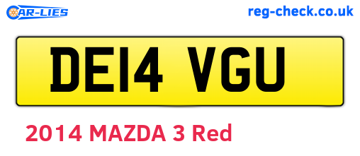 DE14VGU are the vehicle registration plates.