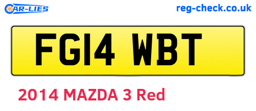 FG14WBT are the vehicle registration plates.