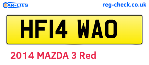 HF14WAO are the vehicle registration plates.