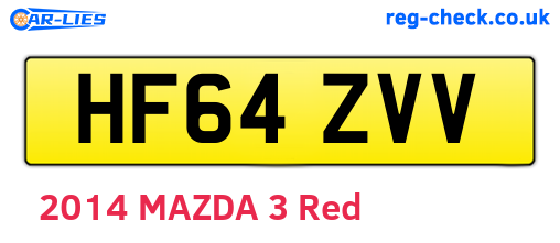 HF64ZVV are the vehicle registration plates.