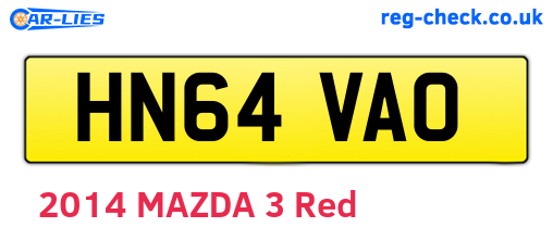 HN64VAO are the vehicle registration plates.