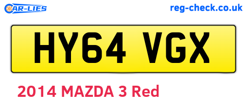 HY64VGX are the vehicle registration plates.