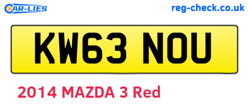 KW63NOU are the vehicle registration plates.