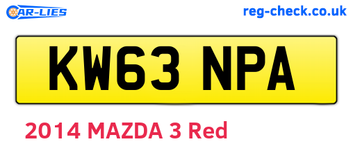 KW63NPA are the vehicle registration plates.