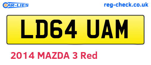 LD64UAM are the vehicle registration plates.