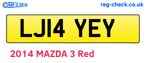 LJ14YEY are the vehicle registration plates.