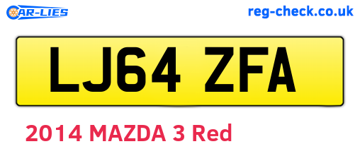 LJ64ZFA are the vehicle registration plates.