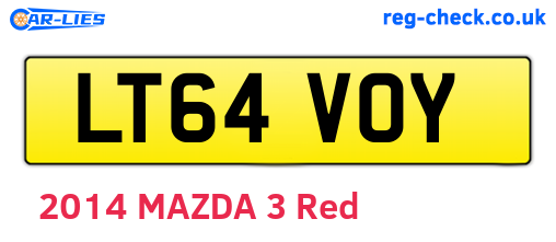 LT64VOY are the vehicle registration plates.