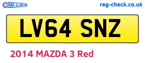 LV64SNZ are the vehicle registration plates.