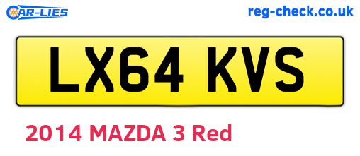 LX64KVS are the vehicle registration plates.