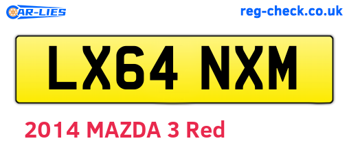 LX64NXM are the vehicle registration plates.