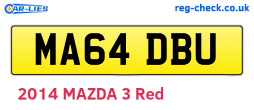 MA64DBU are the vehicle registration plates.