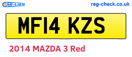 MF14KZS are the vehicle registration plates.