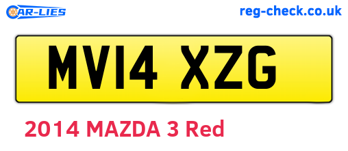MV14XZG are the vehicle registration plates.
