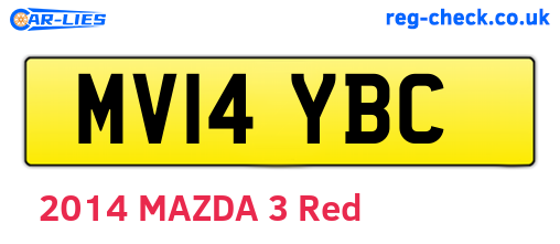 MV14YBC are the vehicle registration plates.