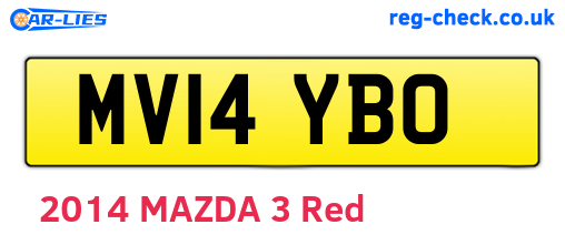 MV14YBO are the vehicle registration plates.