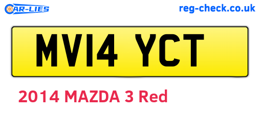 MV14YCT are the vehicle registration plates.