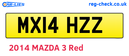 MX14HZZ are the vehicle registration plates.