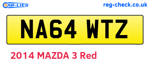 NA64WTZ are the vehicle registration plates.