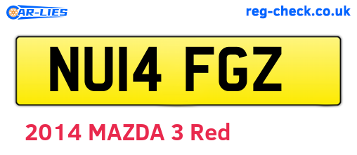 NU14FGZ are the vehicle registration plates.
