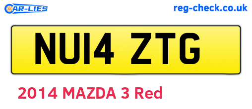 NU14ZTG are the vehicle registration plates.