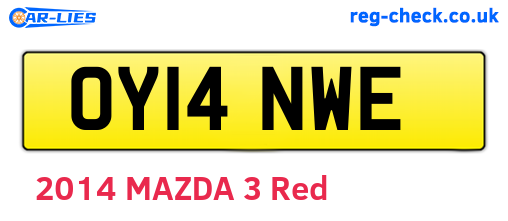 OY14NWE are the vehicle registration plates.