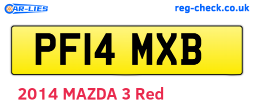 PF14MXB are the vehicle registration plates.