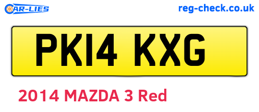 PK14KXG are the vehicle registration plates.