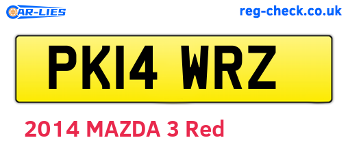 PK14WRZ are the vehicle registration plates.