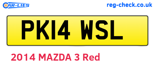 PK14WSL are the vehicle registration plates.