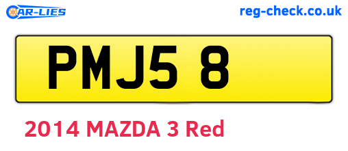 PMJ58 are the vehicle registration plates.