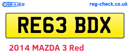 RE63BDX are the vehicle registration plates.