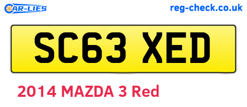 SC63XED are the vehicle registration plates.
