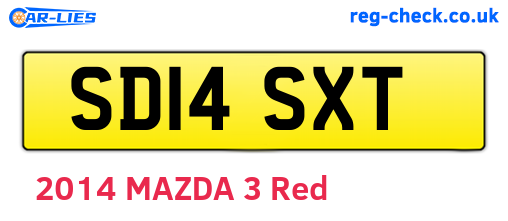 SD14SXT are the vehicle registration plates.