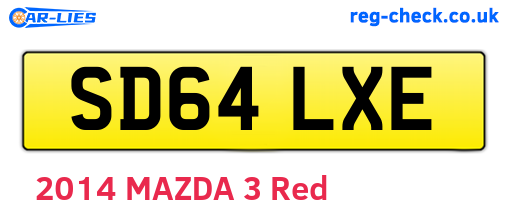 SD64LXE are the vehicle registration plates.