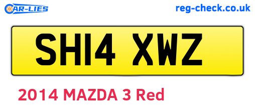 SH14XWZ are the vehicle registration plates.