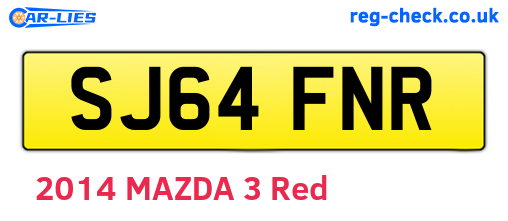 SJ64FNR are the vehicle registration plates.