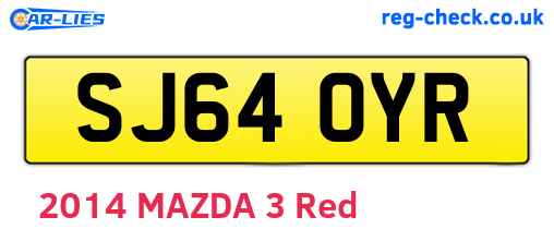SJ64OYR are the vehicle registration plates.