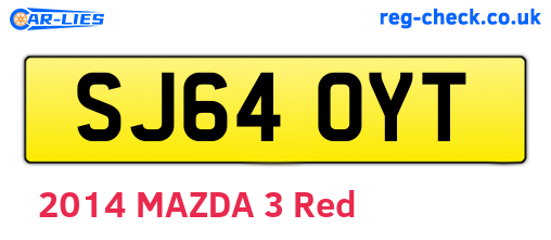 SJ64OYT are the vehicle registration plates.