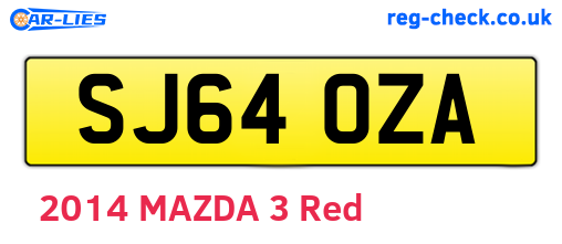 SJ64OZA are the vehicle registration plates.