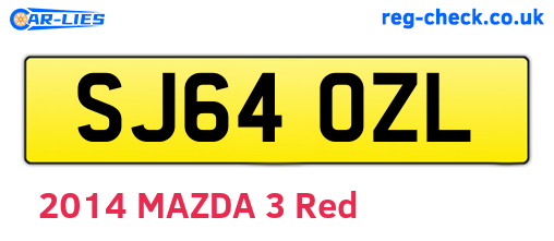 SJ64OZL are the vehicle registration plates.