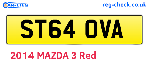 ST64OVA are the vehicle registration plates.