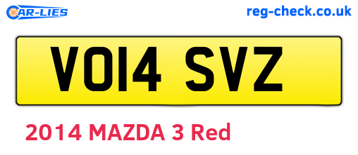 VO14SVZ are the vehicle registration plates.