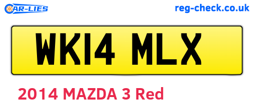 WK14MLX are the vehicle registration plates.