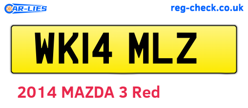 WK14MLZ are the vehicle registration plates.