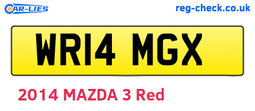 WR14MGX are the vehicle registration plates.